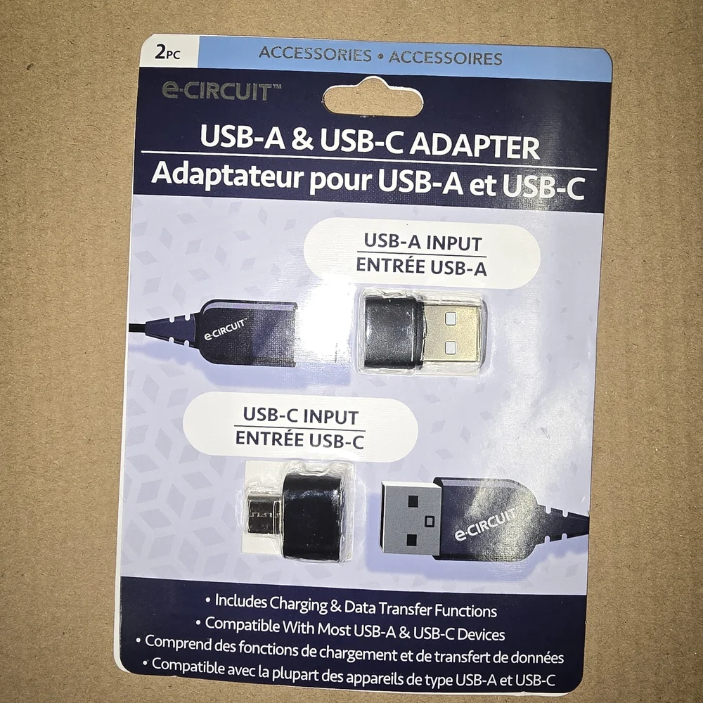 Black USB-A & USB-C Adapter - Picture 2 of 2